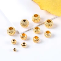 2pcslot sand gold beads metal matte spacer beads to needlework for diy jewelry components making bracelets handmade accessories
