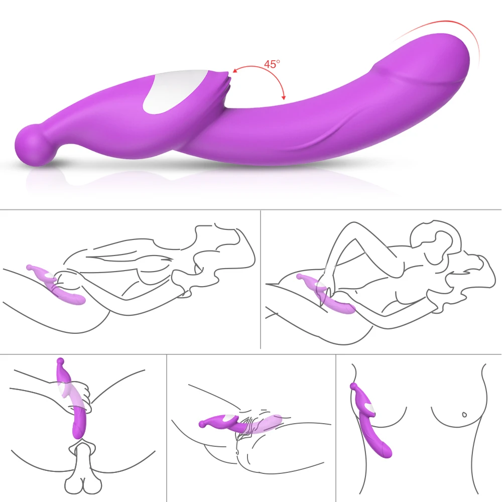 Двухмоторный фаллоимитатор вибтратор Стимулятор клитора Секс-игрушки для