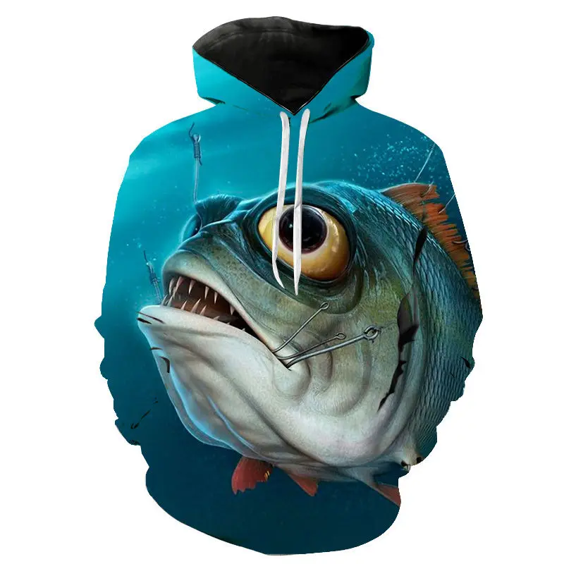 

3D Print Ferocious Piranha Hoodies Men Women Children Hoody Fish Printed Sweatshirt Hooded Cool Streatwear