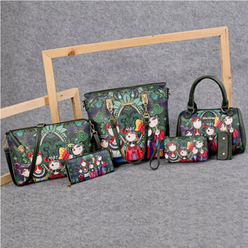 Женская сумка кожаная женская модная мультяшная на плечо высокое качество