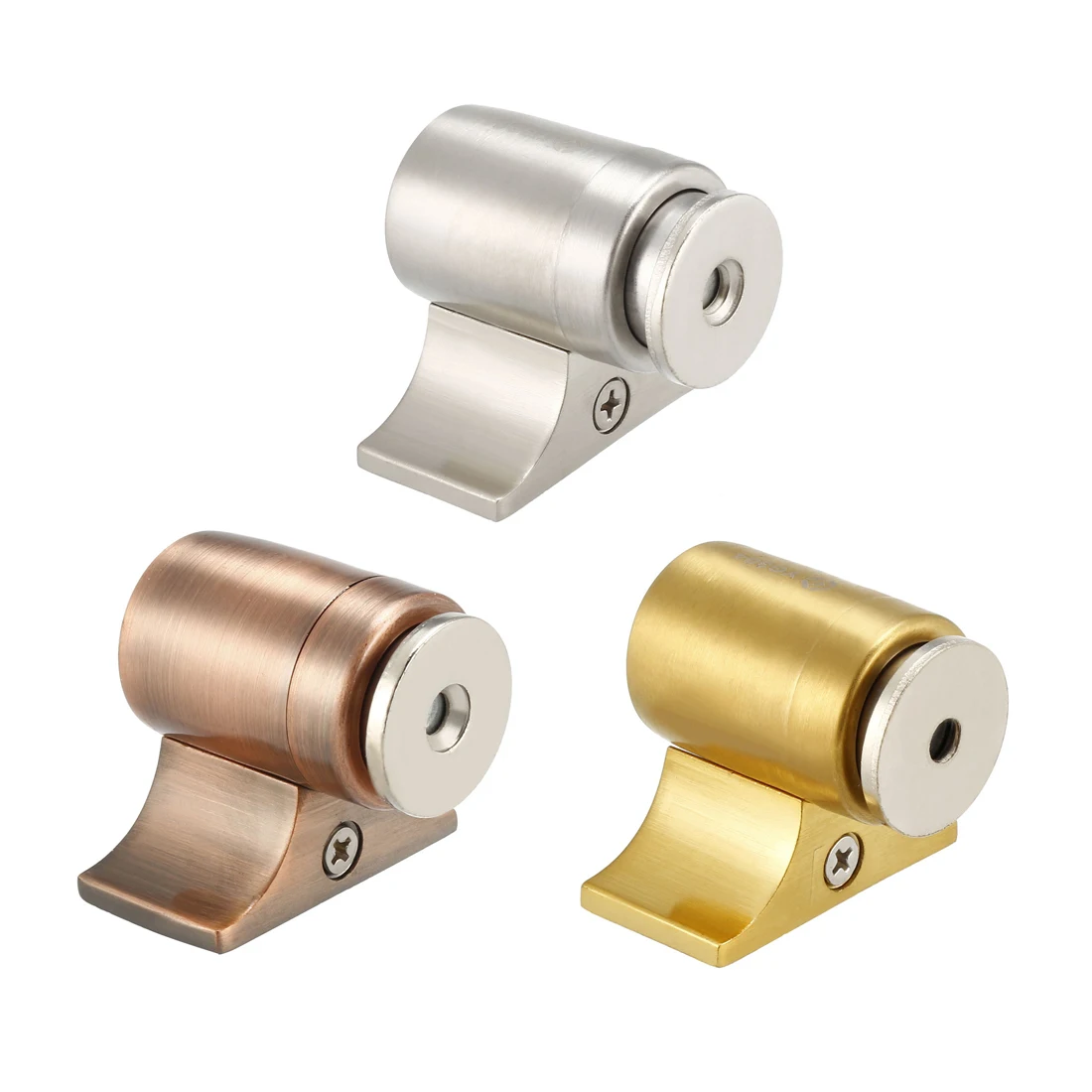 

uxcell 1/2pcs Magnetic Door Stopper Catch Stainless Steel Brushed Door Stop Floor Mount Gold/Bronze/Copper/Sliver Tone