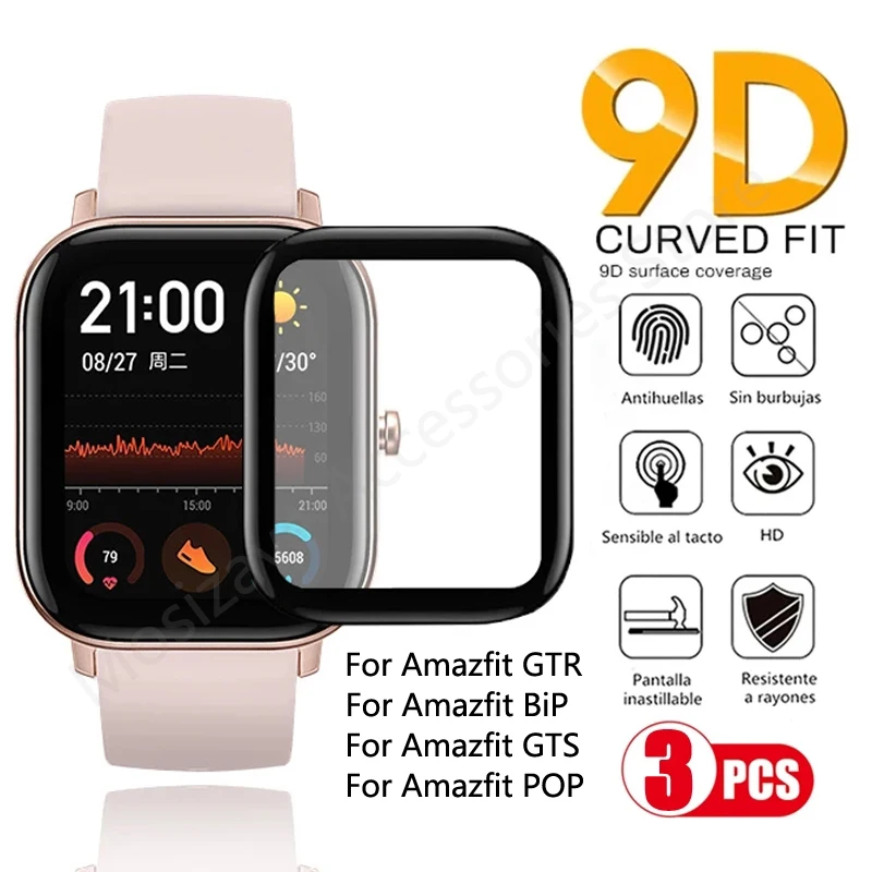 

9D мягкая пленка из закаленного стекла для часов XiaoMi HuaMi Amazfit GTR GTS 2 Mini 2E Защитная пленка для экрана для HuaMi Amazfit BiP S U Pro POP