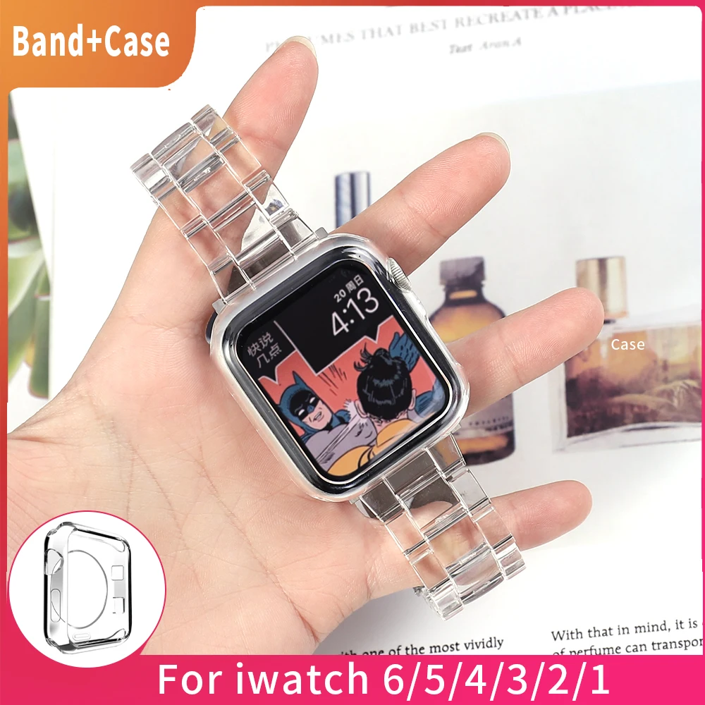 

Newest Strap for Apple Watch Band Series 6 SE 5 4 321 Transparent for Iwatch bracelet 38mm 40mm 42mm 44mm Watchband accessories