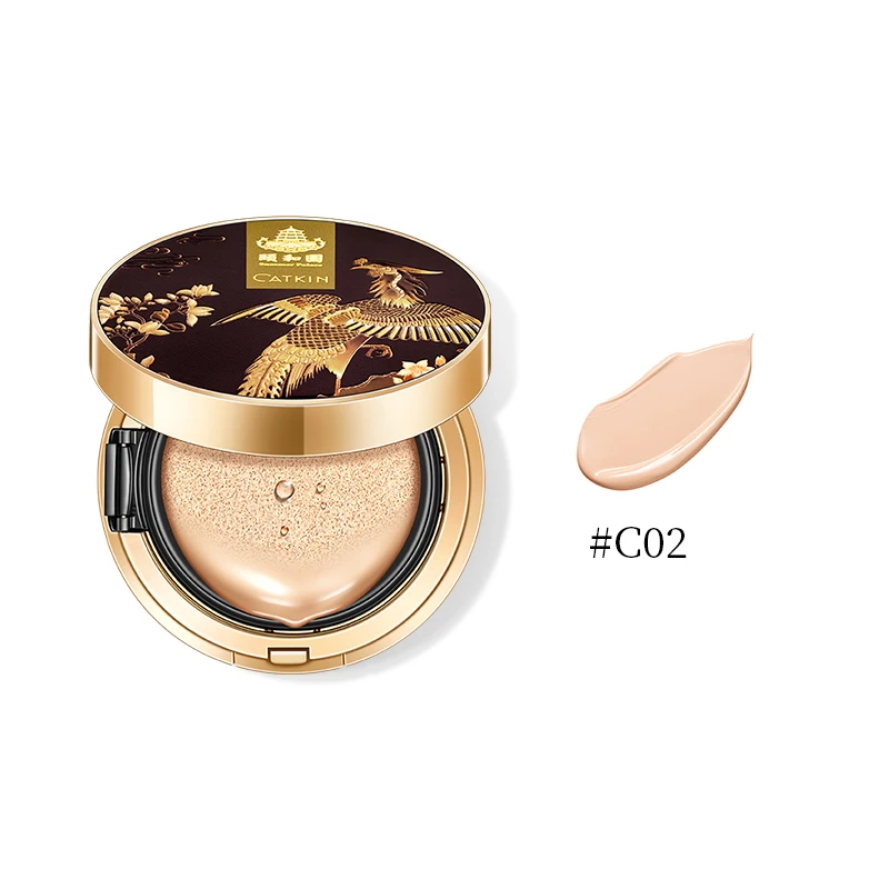 CATKIN BB крем Air Cushion основа влага натуральная крышка консилер+ бесплатно заправка средний/легкий 0,46 унций - Цвет: C02 Ivory