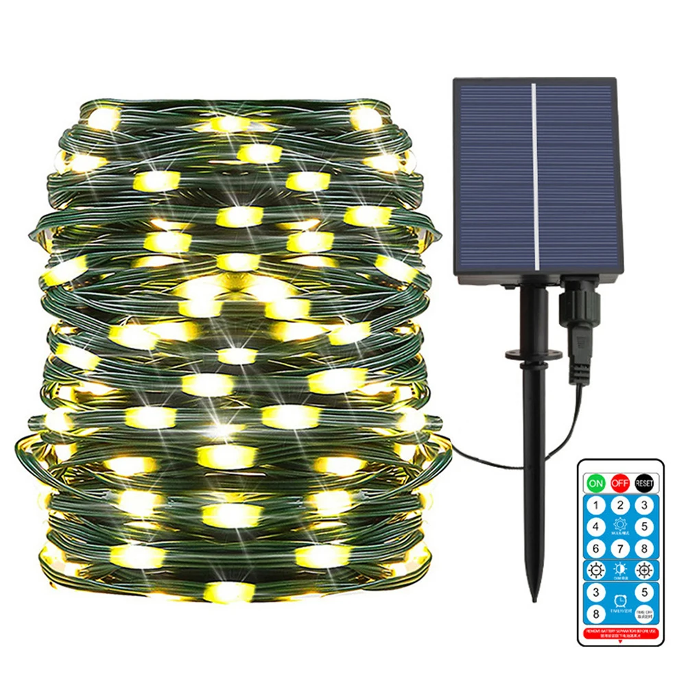 Pop Solar String Lights Outdoor Waterproof 23M 200leds Green Wire Fairy Decorative Lights for Patio Yard Christmas Wedding Party