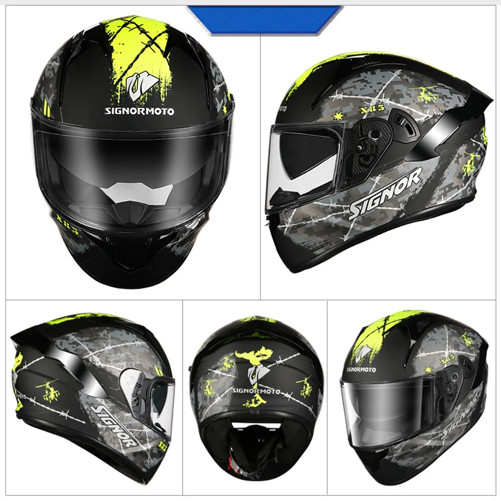 SIGNORMOTO мотоциклетный шлем для мужчин противотуманный двойной объектив со
