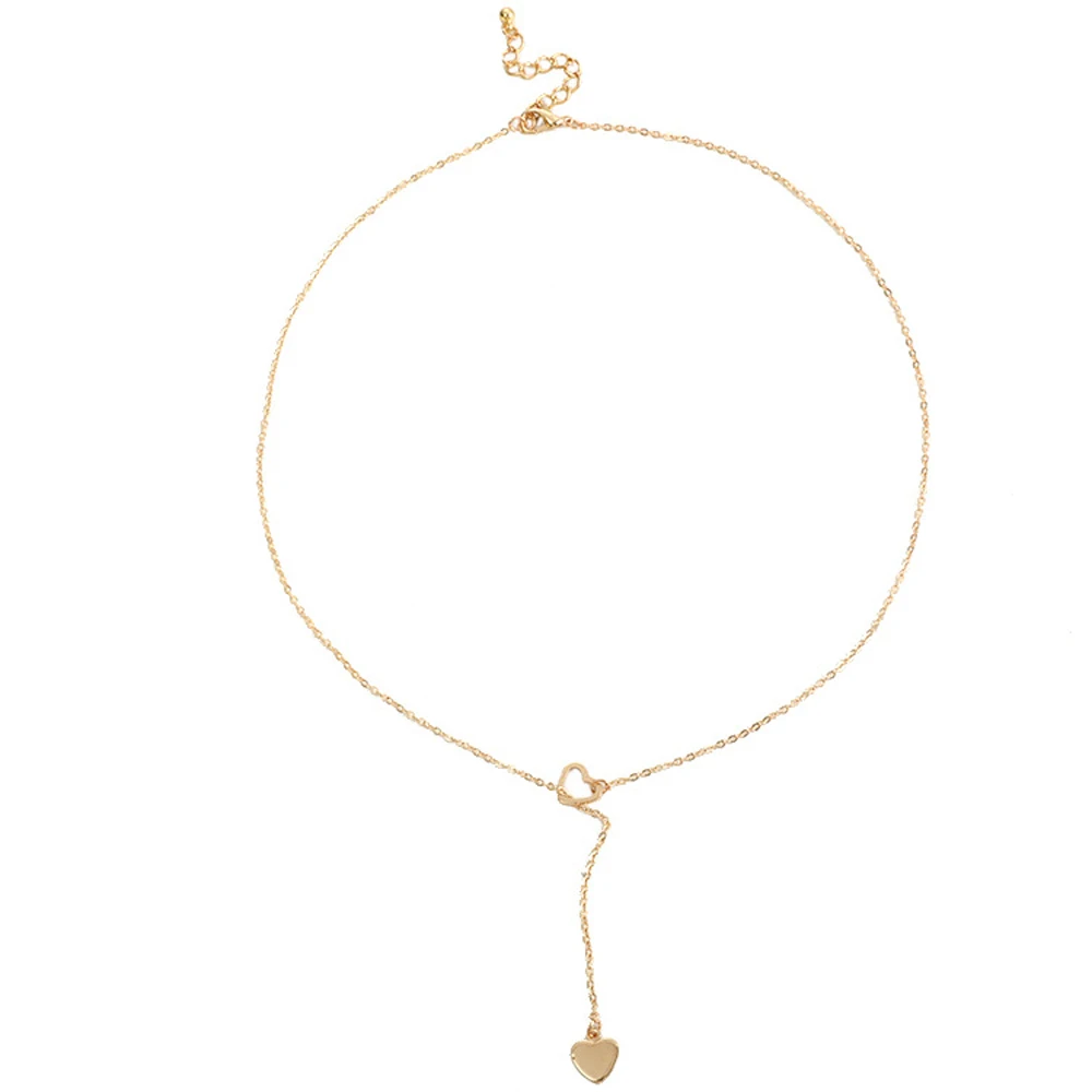 

New fashion trendy jewelry copper heart chain link necklace gift for women girl