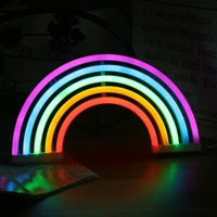 rainbow neon light wall lamp led usb battery operated marquee signs lighting for girls kids room wedding birthday party decor