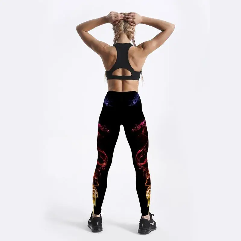 

New product hot sale cigarette digital printing high waist ladies slim leggings