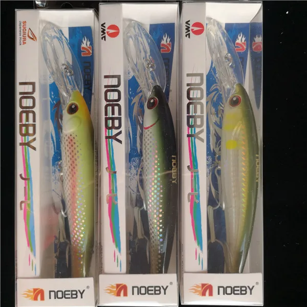 NOEBY 3 шт. гольян твердая приманка 12 см 30,5 г пластиковые тролли рыболовные приманки плавающий 0-5 м Leurre Peche Articulos De воблер PESCA снасти - Цвет: 3pcs 9046-12 246