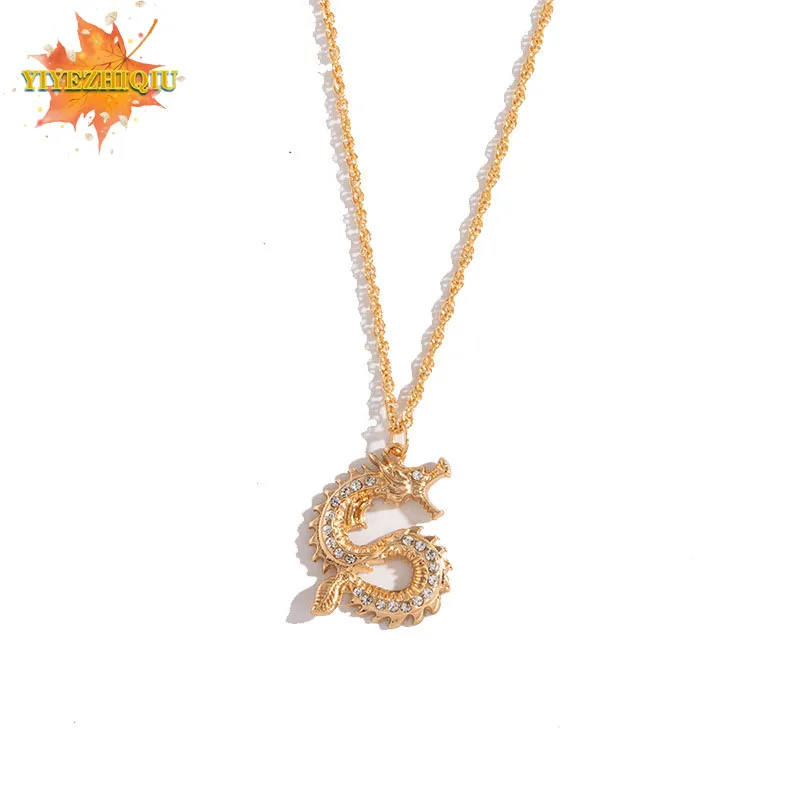 Ожерелье с подвеской в виде благоприятного дракона для женщин и мужчин ювелирное