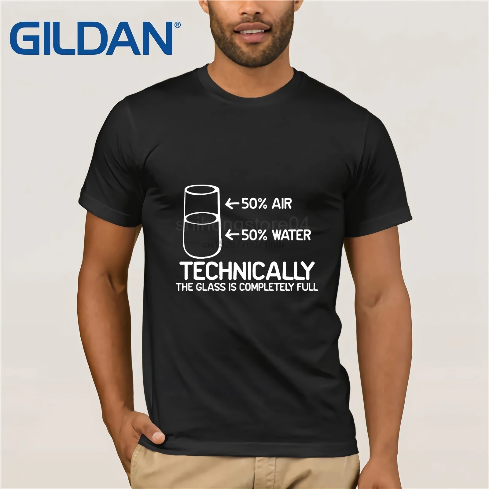 Технически The glass Is полностью Science Sarcasm Смешные прикольные футболки с юмором