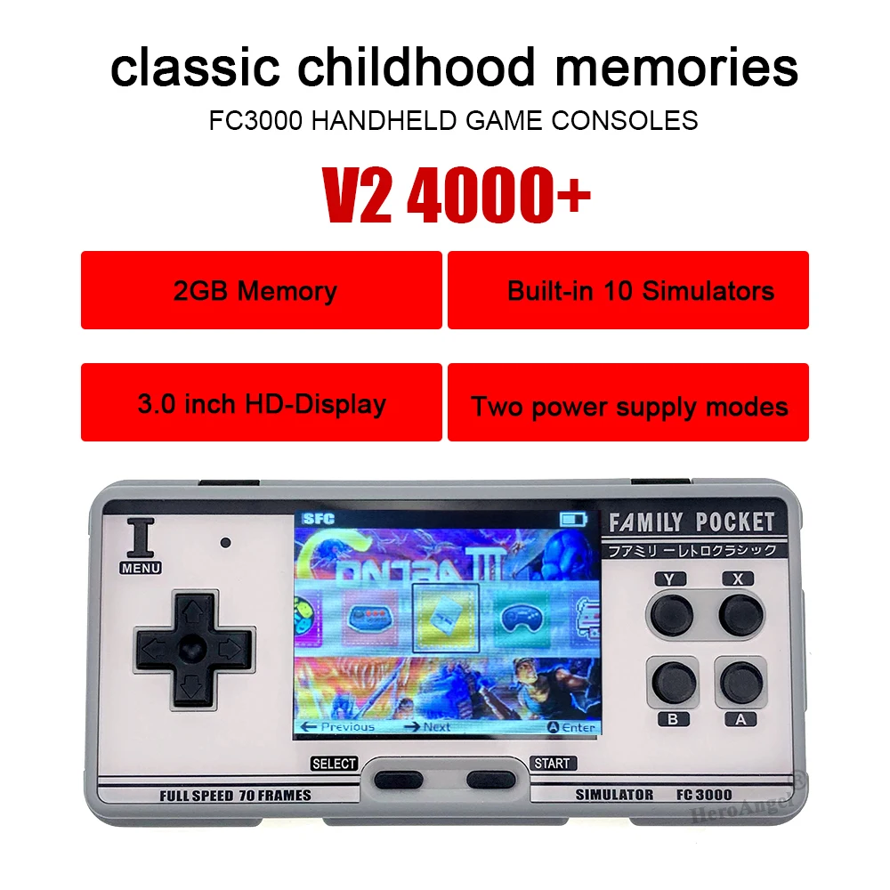 Портативная игровая консоль FC3000 1091 встроенных классических игр 8