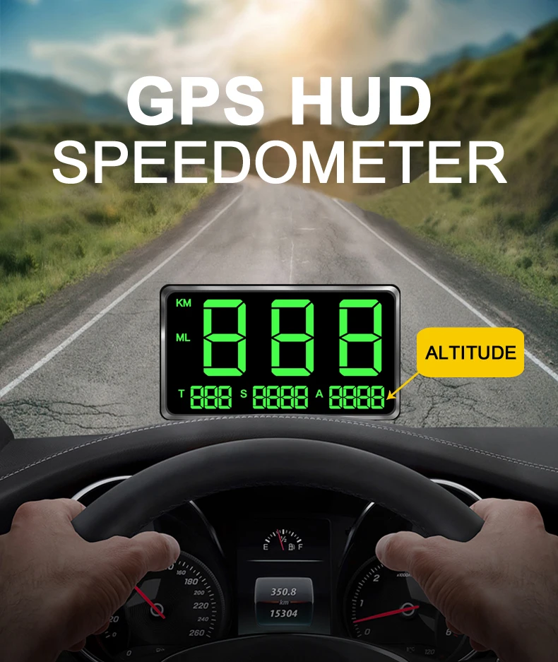 Автомобильный Универсальный дисплей HD HUD на лобовом стекле GPS скоростная