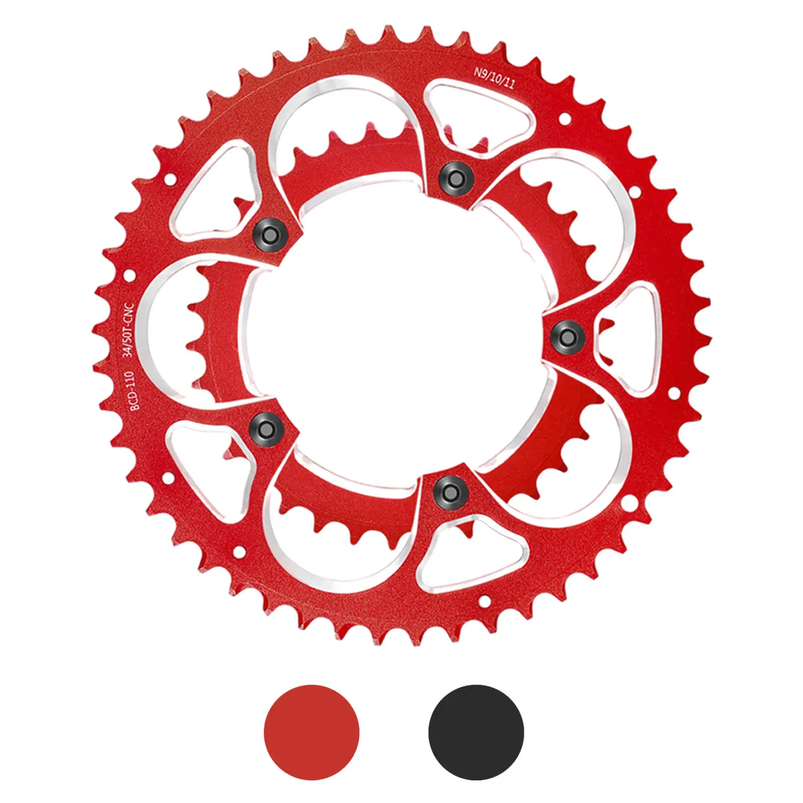 Chainring for Road Bike 130mm BCD Aluminum Alloy CNC Machined 39T 53T for 8 to 11 Speed Chains