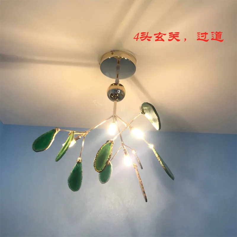 Постсовременная светящаяся Агатовая Люстра для гостиной Скандинавская