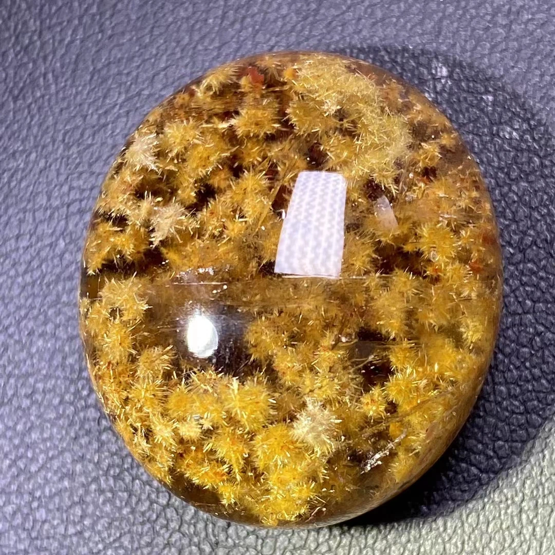 

Genuine Natural Gold Rutilated Quartz Sunstone Flower Pendant 26*23*14mm Wealthy Crystal Jewelry Brazil AAAAAA