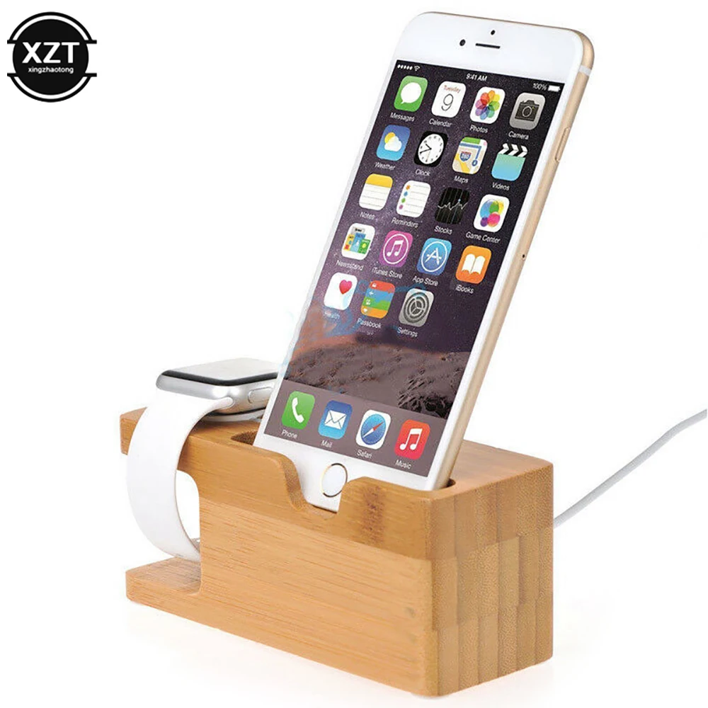 Новая зарядная док станция с бамбуковым основанием Держатель зарядного