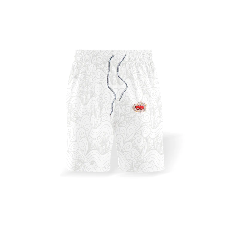 

2021 men's summer lace love suit cartoon fashion wolf pattern short-sleeved two-piece hip-hop trendy urban clothing