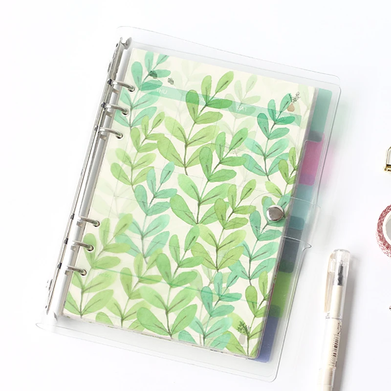 

Creative A5 A6 A7 Colored Notebook Index Page Matte Cover Spiral Diary Planner Paper Note Book Category Pages Stationery