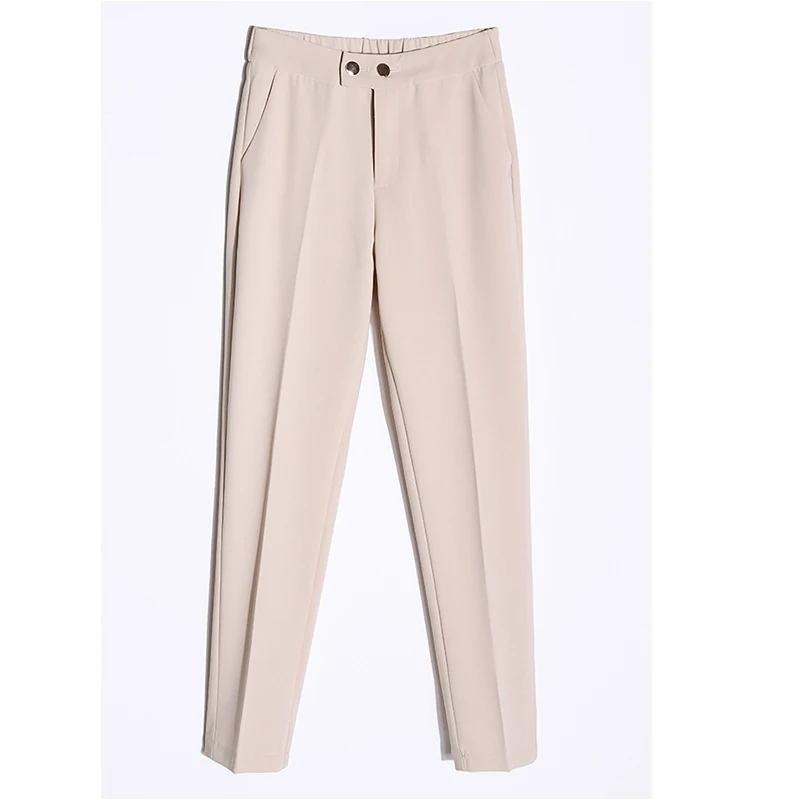 

Harem Pants Women 2019 Autumn High Waist Women's Trousers S~3XL Black White Solid Female Ankle-length Office Formal Pants