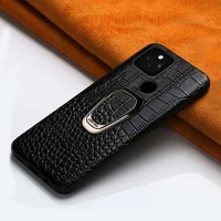 genuine leather phone case for google pixel 6 pro 5 4 4a 5a 5g crocodile texture magnetic kickstand ring holder armor back cover