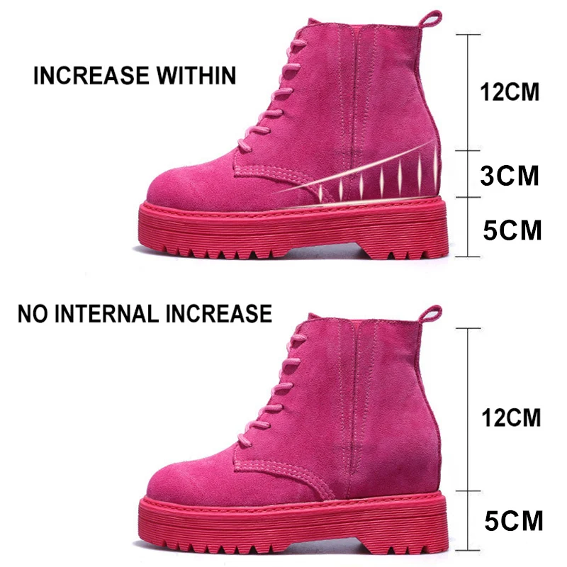 Женские мотоциклетные ботинки из натуральной кожи на платформе | Обувь