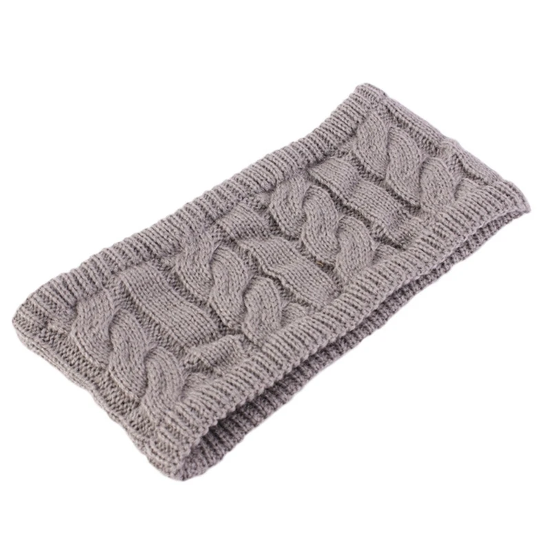 Для женщин зима вязаный повязка на голову с плюшевой подкладкой Ушками теплые