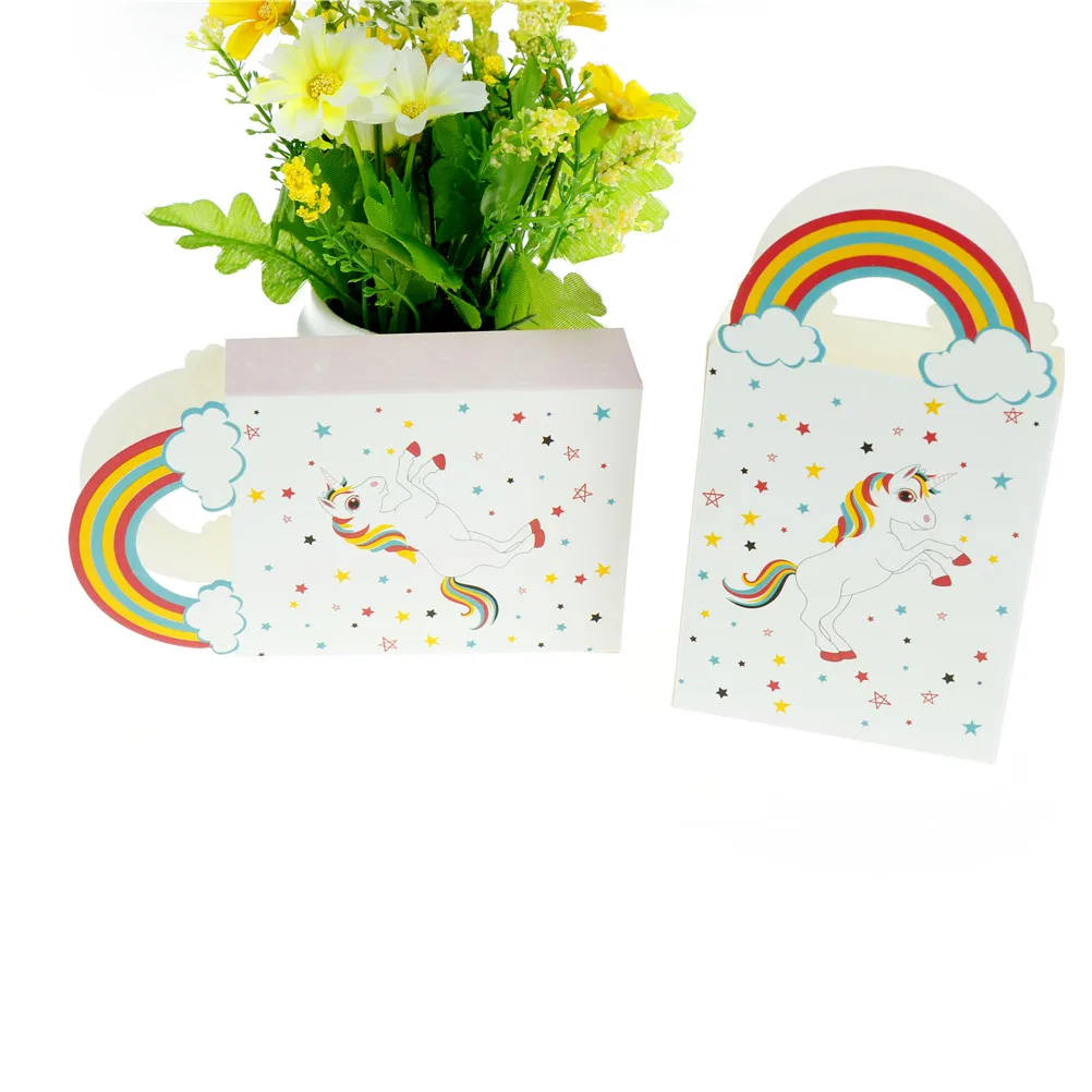 10 шт. детский душ подарок с Unicorn сумки Радуга Конфеты Подарочная сумка ручкой день