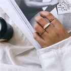 Корейский Стиль модные золотые геометрические круглые кольца для женщин открытые, кольца на палец аксессуары скрученные Регулируемые кольца комплект ювелирных изделий