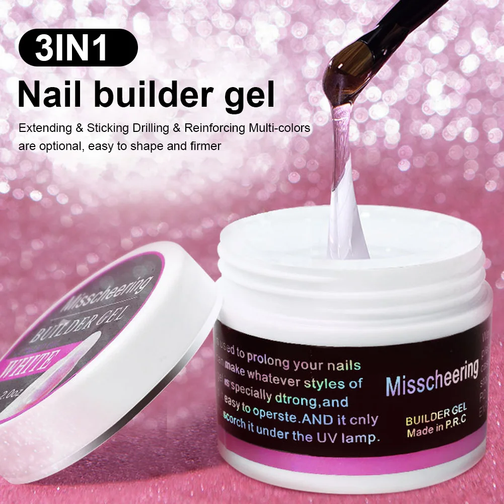 

60ml 3 Colors Builder Gel for Nails Fast Drying Strengthen Nail Extension Gel Long Lasting Remove the painlessly Quickly extend
