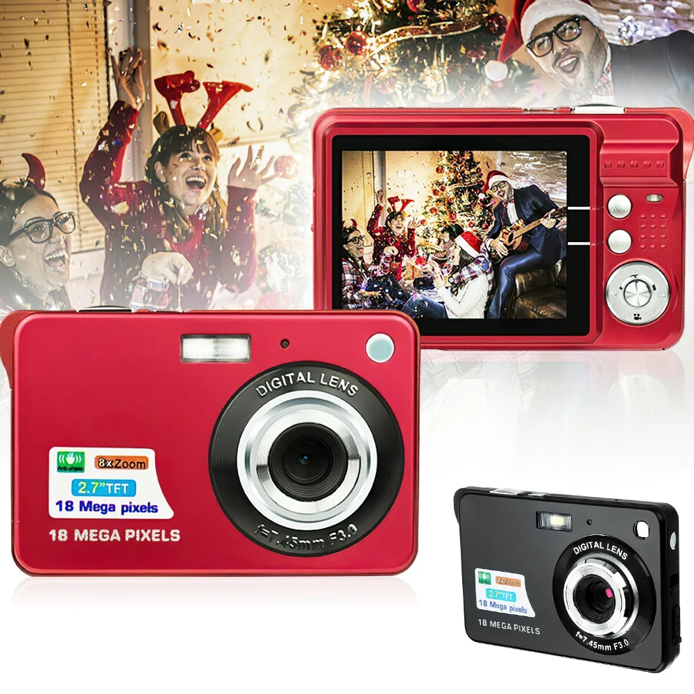 

8X Zoom mini digital camera Outdoor Sport Portable 2.7 Inch LCD Screen 18MP 1080P Video Camcorder Anti-Shake Photo Cameras
