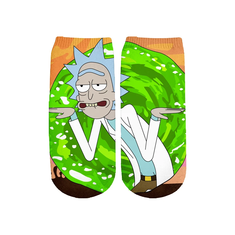 Новейшие Rick and Morty 3D печатных мультфильм милые короткие носки для мужчин женщин harajuku корейские носки RS-005 - Цвет: 7