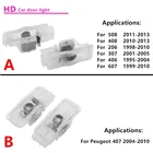 Светодиодный льные светодиодные фары для Peugeot, автомобильные товары 407 307 308 508 RCZ 408 206 306 207 208 406 5008 607, автомобильные дверные логотипы, свет приветствия s