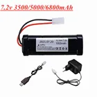 Никель-металлогидридная аккумуляторная батарея 7,2 в 5000 мАч и зарядное устройство 7,2 в для радиоуправляемых игрушек, танков, автомобилей, самолетов, вертолетов с разъемами Tamiya, аккумулятор 7,2 в