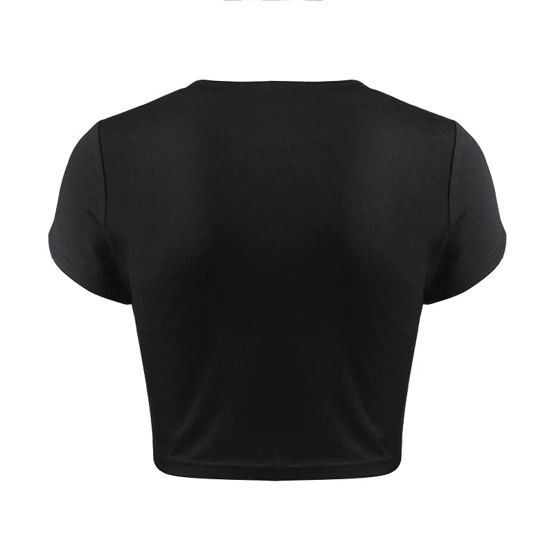 Женский укороченный топ сексуальная Облегающая рубашка с буквенным принтом для