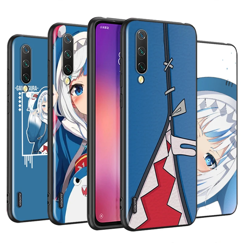 

For Xiaomi Mi 11i 11 10T 10i 9T 9 A3 8 Note 10 Ultra Lite Pro 5G CC9 SE Black Soft Hololive Usada Pekora gawr gura Phone Case