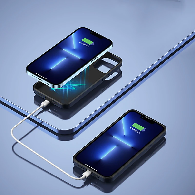 Фото 8000 мАч PD 20 Вт быстрая Беспроводная зарядка батареи Чехол для IPhone 13 Pro Max Mini Extenal Power 8000 мАч PD 20 Вт быстрая Беспроводная зарядка батареи Чехол для IPhone 13 Pro Max Mini Extenal Power