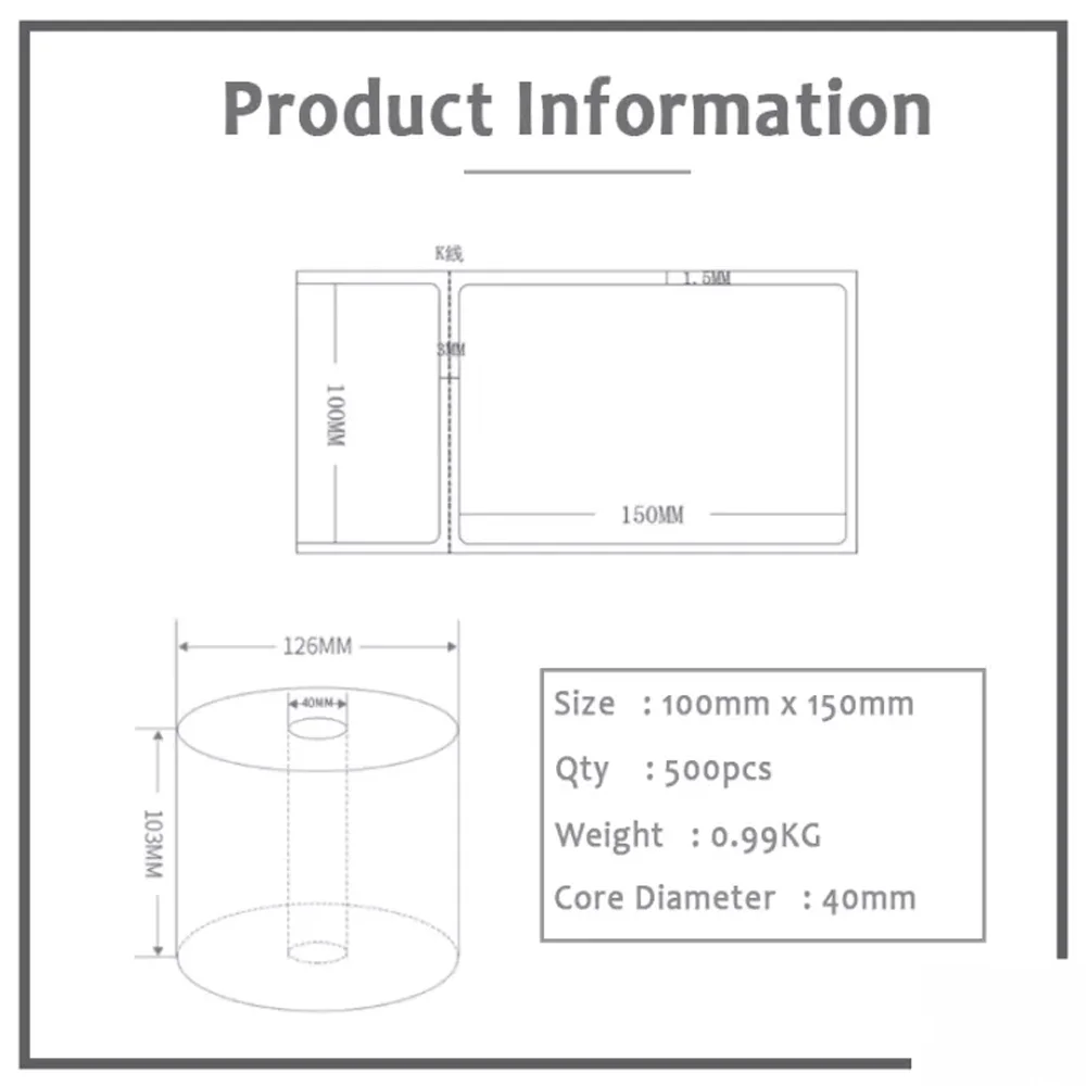 

A6 Sticker Paper Roll Water Proof For Air Waybill Printing 100*150mm Size Suitable for 4 Inch Thermal Label Printer