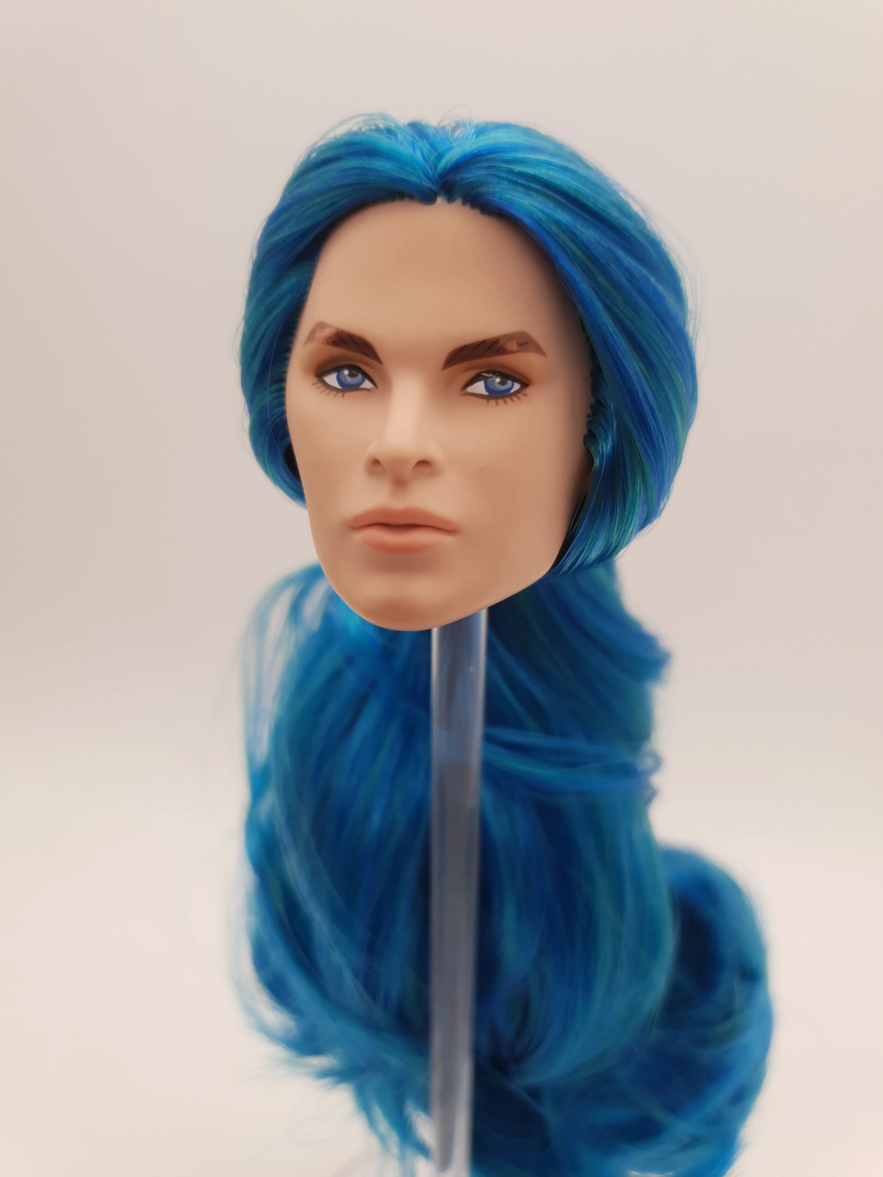 

Fashion Royalty Callum Windsor White Skin Blue Hair Integrity Male Doll Head 1/6 Scale OOAK