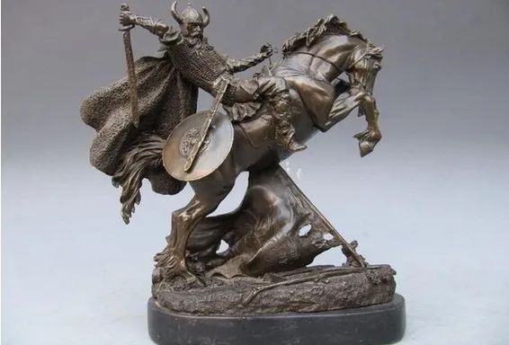 YM 311 Япония бронзовые медные и Мрамор воин Самурай статуя Верховая езда | Дом сад