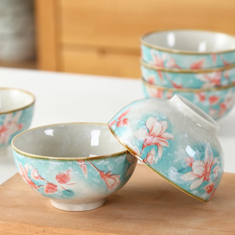 

Rice Korean Bowl Ceramic Home Microwave Bowl Miso Noodles Soup Dessert Fruit Salad Porcelain Cuencos Cocina Tableware ED50TW