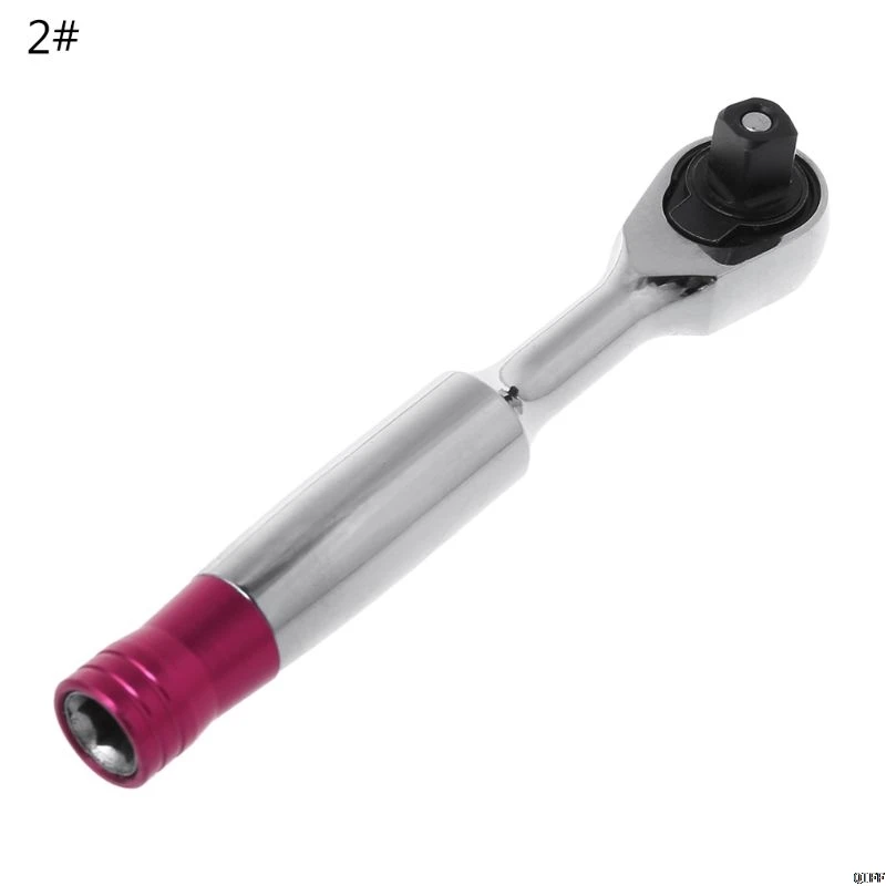 like pic 1/4" Mini Torque Ratchet Wrench 85mm/100mm Socket Wrenches Repair Tool For Vehicle Bicycle Bike - Цвет: like pic