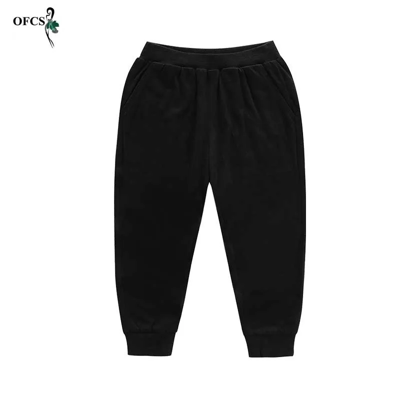 Хлопковые брюки однотонные серые и черные повседневные спортивные для мальчиков