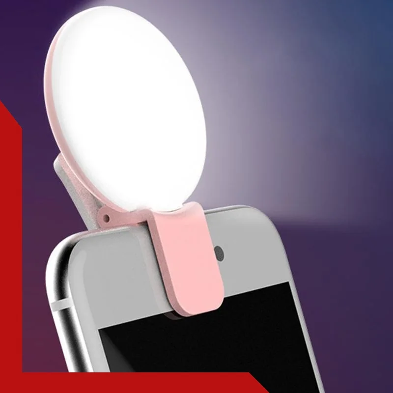 

Universal Led Selfie Light Ring For Phone Portable Clip-On Selfie Lamp Night Outdoor Darkness Selfie Enhancing Fill Lights