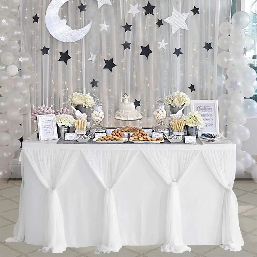 

Stripe Style Table Skirt Cover Tableware Cloth Rectangle Table Baby Showers Birthday Party Wedding Decor Table Skirt Tablecloths