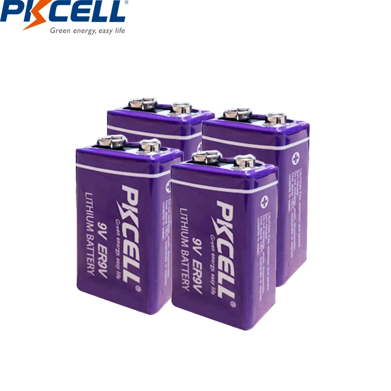 PKCELL 4 шт./лот MN1604 ER9V 1200 мАч 9 В Li-SOCl2 литиевые батареи для дымовой сигнализации