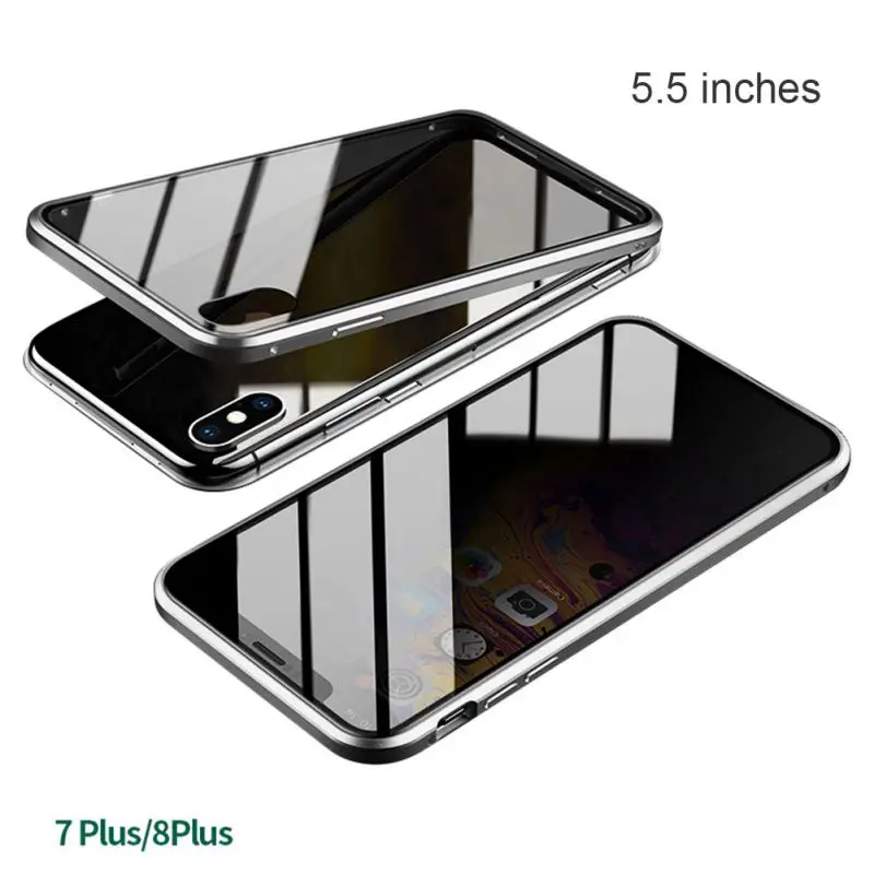 IP7 8 plus white Оболочка всего тела Магнитный высокой четкости прозрачное закаленное стекло крышка бампер Чехол протектор экрана для lPhone 11 - Цвет: IP7 8 plus white