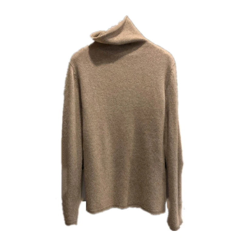 

Women 100% Cashmere Pullover 2021 New Arrival Turtleneck Elasticity Sweater Female Warm Soft Basic Jumper Solid Slim Femme