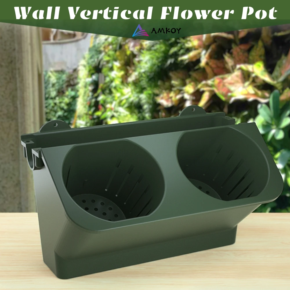 

AMKOY Self Watering Flower Pot Stackable Wall Planter Garden Plastic Pots Wall Hanging Vertical Succulents Plant Bonsai Pot Home